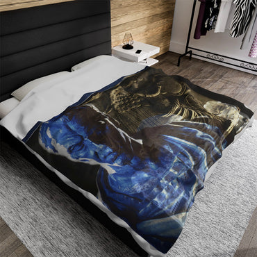 Arc de Triomphe Idealized for Julius Caesar luxury blanket by Storaro Art Collection - Julius Caesar with triumphal arch and Victory sculpture on premium comfort fabric
