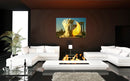 Augustus's Sun on Palmyra acrylic print by Storaro Art Collection - Emperor Augustus with Palmyra temple ruins in golden sun atmosphere in luminous premium wall art
