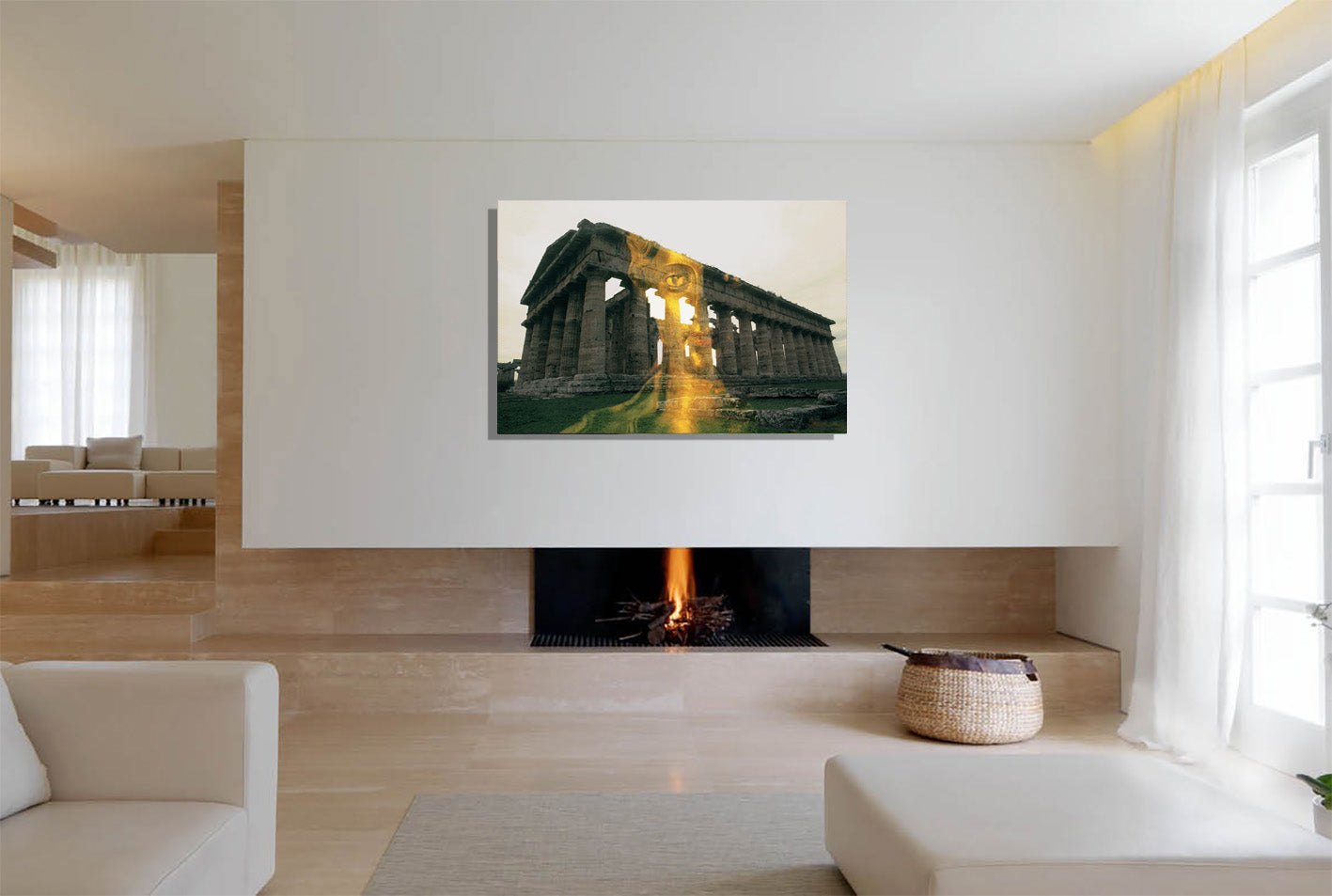 Dionysus and His Temple canvas print by Storaro Art Collection - Dionysus god imagery with golden temple architecture in sacred mystical atmosphere on museum-quality wall art
