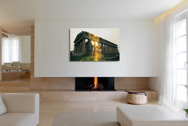 Dionysus and His Temple canvas print by Storaro Art Collection - Dionysus god imagery with golden temple architecture in sacred mystical atmosphere on museum-quality wall art
