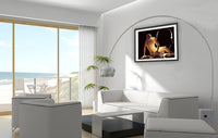 Dying Gaul photo print by Storaro Art Collection - Dying Gaul sculpture with contemporary figure in golden contemplative atmosphere in fine art photography print
