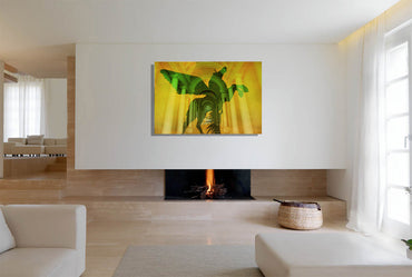 Pegasus canvas print by Vittorio Storaro - Green mythological flying horse silhouette against golden classical columned hallway on premium gallery canvas
