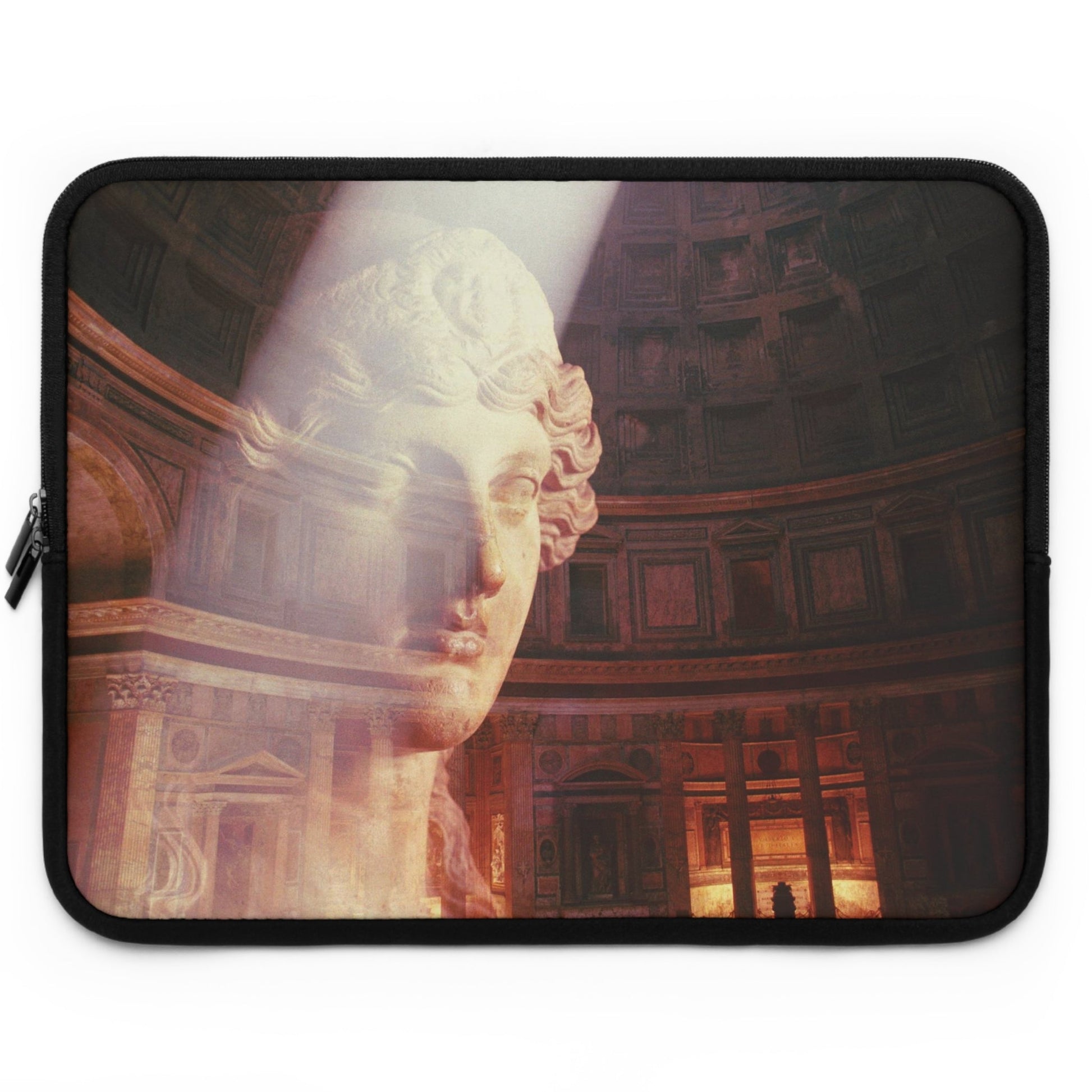 Rome Goddess in the Pantheon laptop sleeve by Storaro Art Collection - Classical goddess with Pantheon architecture in celestial light on premium tech protection
