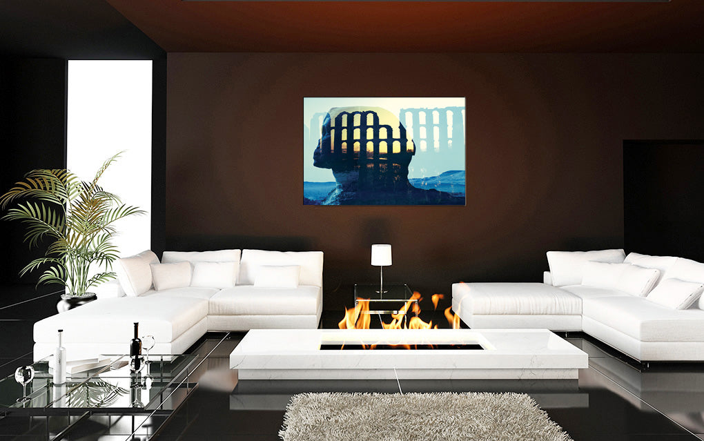 The Ages of Man luxury acrylic print by Storaro - Contemplative consciousness with Roman ruins enhanced by acrylic luminosity
