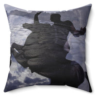 The Ancient Via Appia decorative pillow by Storaro - Roman figure and aqueduct ruins on premium square cushion
