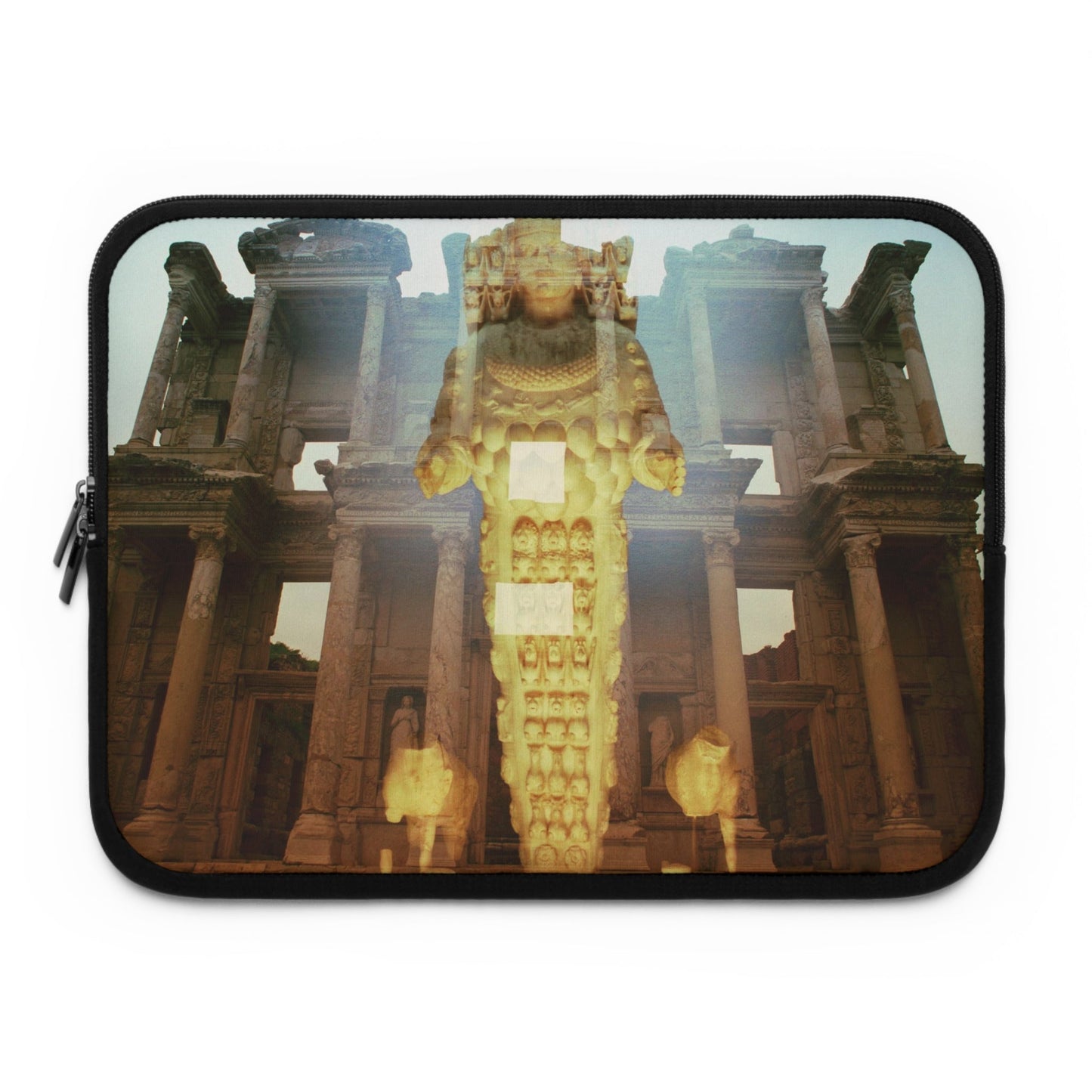 The Celsius Library laptop sleeve by Storaro - Classical learning tradition and ancient library on protective neoprene computer case
