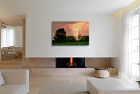 The Memory of Troy canvas print by Storaro Art Collection - Classical warrior face with pastoral landscape in golden sunset museum wall art
