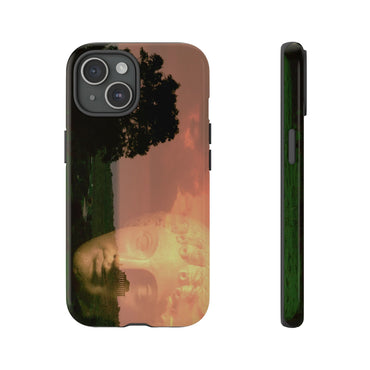The Memory of Troy phone case by Storaro Art Collection - Classical warrior helmet with pastoral landscape in golden sunset on mobile protection