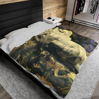 The Regency of Claudio luxury blanket by Storaro Art Collection - Roman emperor portrait with historical narrative in golden imperial tones on premium fabric
