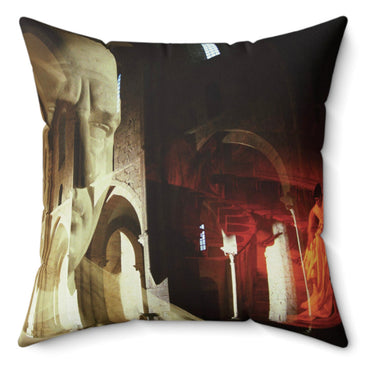 The Roman Law Cicero's Catilinaries decorative pillow by Storaro Art Collection - Classical architecture with scholarly figure in golden legal light on premium fabric
