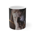 The Rome of Augustus white mug by Storaro Art Collection - Imperial Roman emperor statue with golden lighting on elegant ceramic drinkware
