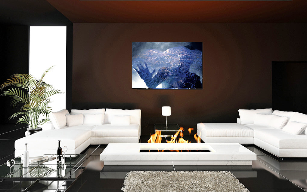 The Rome of Aureliano acrylic print by Storaro Art Collection - Ethereal Roman architecture with blue atmospheric double exposure in luminous premium wall art
