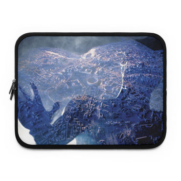 The Rome of Aureliano laptop sleeve by Storaro Art Collection - Ethereal Roman architecture with mystical blue atmosphere in padded tech protection

