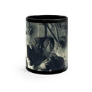 The Solitude of Tiberius black mug by Storaro Art Collection - Roman emperor Tiberius sculpture in sophisticated monochromatic ceramic drinkware
