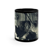 The Solitude of Tiberius black mug by Storaro Art Collection - Roman emperor Tiberius sculpture in sophisticated monochromatic ceramic drinkware
