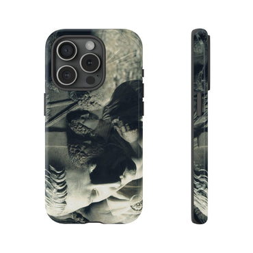 The Solitude of Tiberius phone case by Storaro Art Collection - Roman emperor Tiberius sculpture group in monochromatic durable mobile protection
