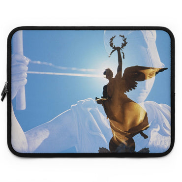 The Victory laptop sleeve by Storaro Art Collection - Roman Victory goddess with laurel wreath against celestial sky in padded tech protection
