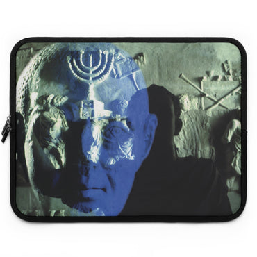 Titus and His Father Vespasian laptop sleeve by Storaro Art Collection - Flavian dynasty emperors with sacred blue imagery in padded tech protection
