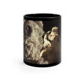 Ulysses and Polyphemus black mug by Storaro Art Collection - Greek mythology heroic sculpture with Cyclops drama on sophisticated ceramic drinkware
