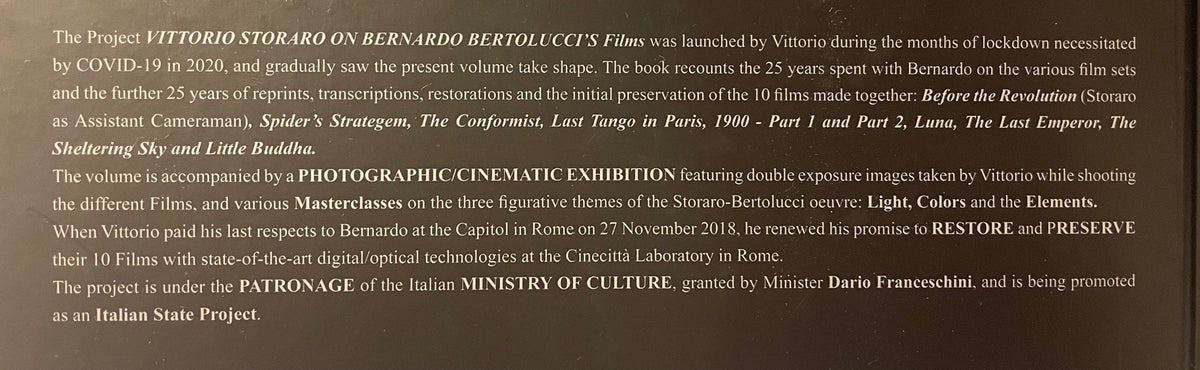 Storaro on Bertolucci's Films