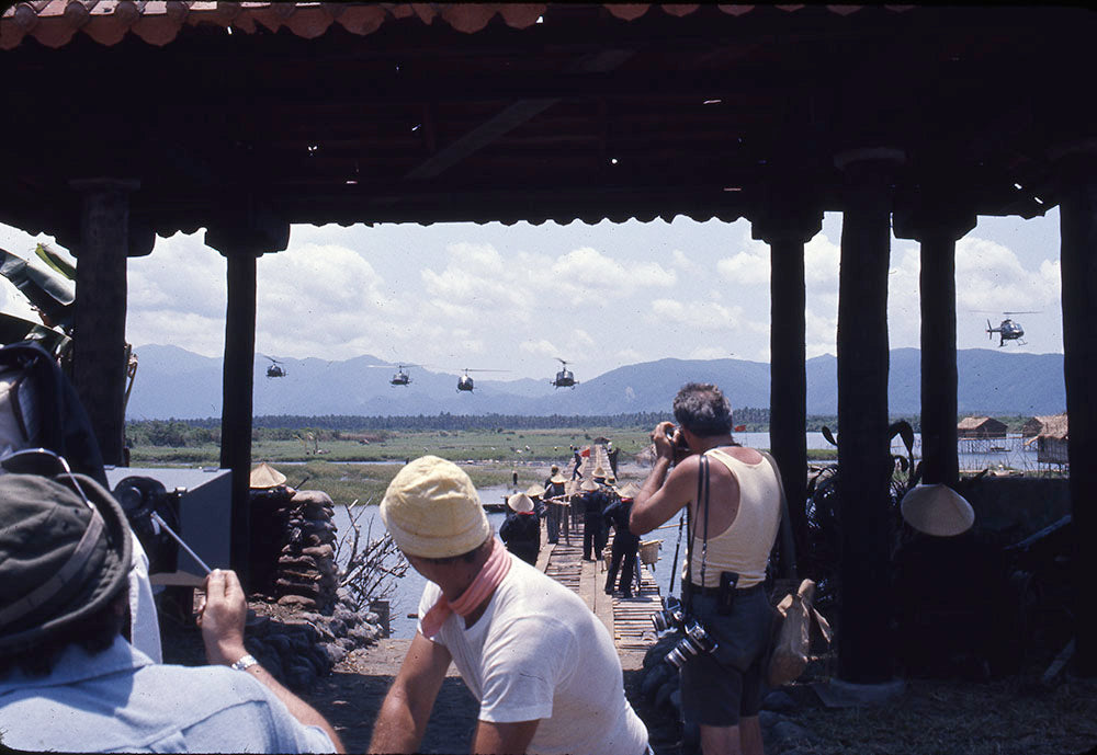 Apocalypse Now Behind the Scenes: Helicopters Over the River Photo Print